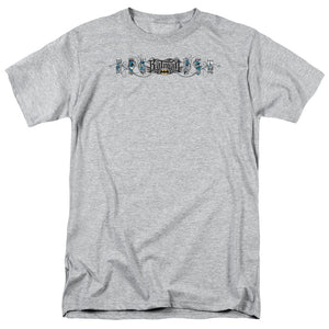 AN OFFCIALLY LICENSED BATMAN SKATEBOARD BATS MEN'S REGULAR FIT T-SHIRT ATHLETIC HEATHER