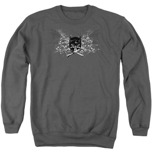 AN OFFCIALLY LICENSED BATMAN ILL OMEN ADULT UNISEX CREWNECK SWEATSHIRT CHARCOAL