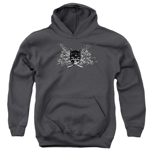 AN OFFCIALLY LICENSED BATMAN ILL OMEN YOUTH HOODIE CHARCOAL