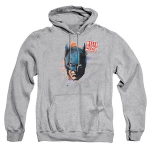 AN OFFCIALLY LICENSED BATMAN HELLO ADULT UNISEX PULLOVER HOODIE ATHLETIC HEATHER