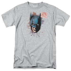 AN OFFCIALLY LICENSED BATMAN HELLO MEN'S REGULAR FIT T-SHIRT ATHLETIC HEATHER