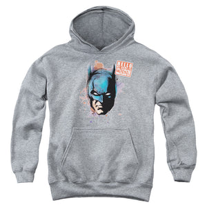 AN OFFCIALLY LICENSED BATMAN HELLO YOUTH HOODIE ATHLETIC HEATHER