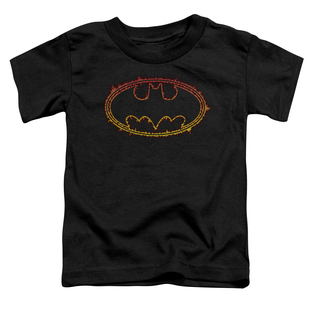 Batman Flame Outlined Logo Licensed Toddler T-Shirt LG