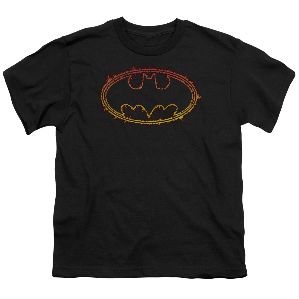 Batman Flame Outlined Logo Licensed Kid's T-Shirt (Ages 4-7) SM-XL