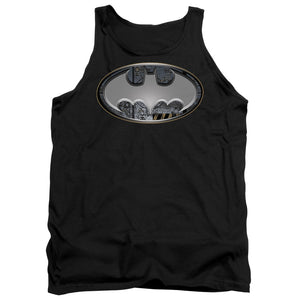 AN OFFCIALLY LICENSED BATMAN STEEL WALL SHIELD ADULT UNISEX TANK TOP BLACK