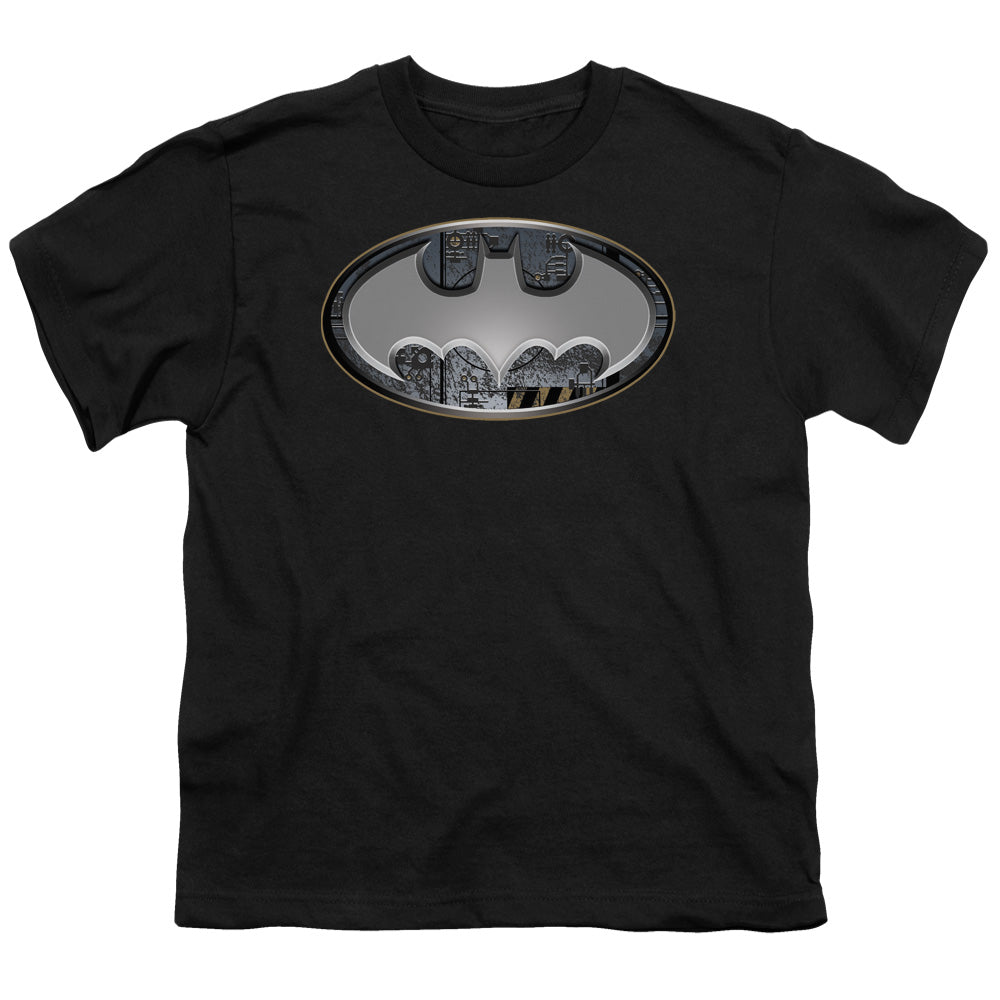 Batman Steel Wall Shield Licensed Kid's T-Shirt (Ages 4-7) XS-XL