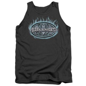 AN OFFCIALLY LICENSED BATMAN DARK KNIGHT STEEL SHIELD ADULT UNISEX TANK TOP CHARCOAL