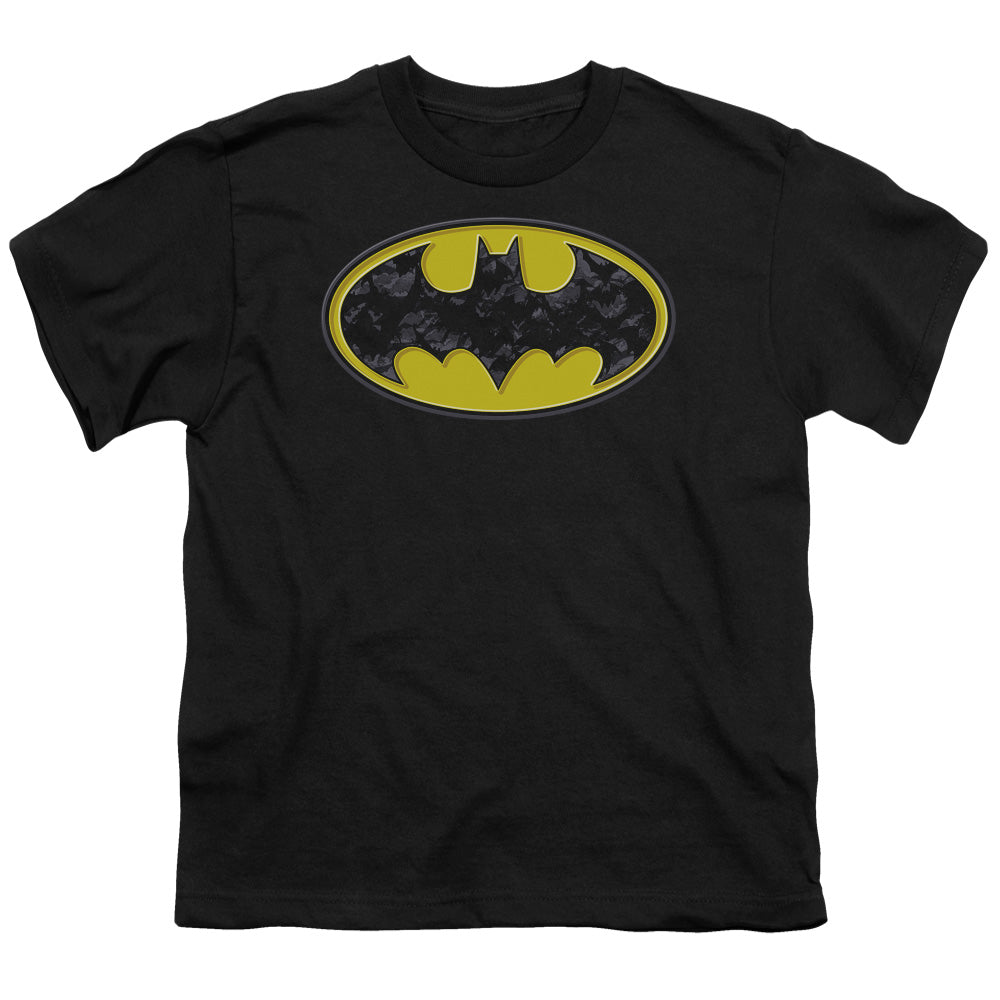Batman Bats In Logo Licensed Kid's T-Shirt (Ages 4-7) XS-XL