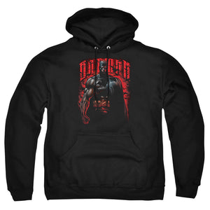 AN OFFCIALLY LICENSED BATMAN RED KNIGHT ADULT UNISEX PULLOVER HOODIE BLACK