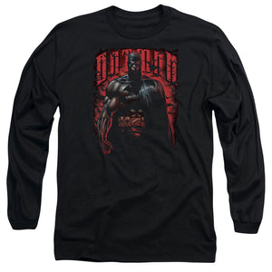 AN OFFCIALLY LICENSED BATMAN RED KNIGHT MEN'S LONG SLEEVE T-SHIRT BLACK