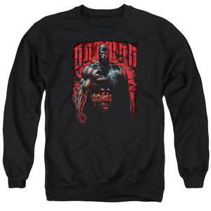 AN OFFCIALLY LICENSED BATMAN RED KNIGHT ADULT UNISEX CREWNECK SWEATSHIRT BLACK