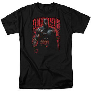 AN OFFCIALLY LICENSED BATMAN RED KNIGHT MEN'S REGULAR FIT T-SHIRT BLACK