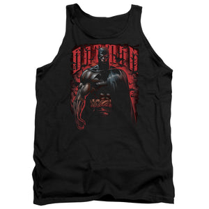 AN OFFCIALLY LICENSED BATMAN RED KNIGHT ADULT UNISEX TANK TOP BLACK