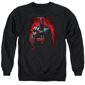 AN OFFCIALLY LICENSED BATMAN RED KNIGHT ADULT UNISEX CREWNECK SWEATSHIRT BLACK