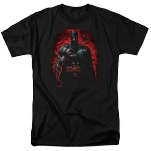 AN OFFCIALLY LICENSED BATMAN RED KNIGHT MEN'S REGULAR FIT T-SHIRT BLACK