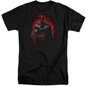 AN OFFCIALLY LICENSED BATMAN RED KNIGHT MEN'S TALL FIT T-SHIRT BLACK