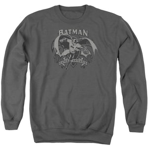 AN OFFCIALLY LICENSED BATMAN CRUSADE ADULT UNISEX CREWNECK SWEATSHIRT CHARCOAL