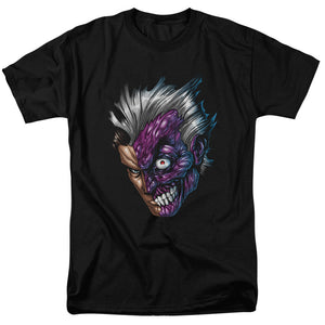 AN OFFCIALLY LICENSED BATMAN JUST FACE MEN'S REGULAR FIT T-SHIRT BLACK