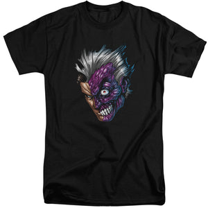 AN OFFCIALLY LICENSED BATMAN JUST FACE MEN'S TALL FIT T-SHIRT BLACK