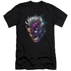 AN OFFCIALLY LICENSED BATMAN JUST FACE MEN'S PREMIUM SLIM FIT T-SHIRT BLACK