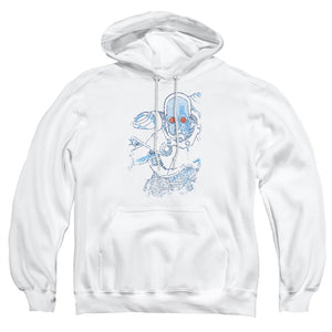 AN OFFCIALLY LICENSED BATMAN SNOWBLIND FREEZE ADULT UNISEX PULLOVER HOODIE WHITE