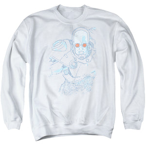 AN OFFCIALLY LICENSED BATMAN SNOWBLIND FREEZE ADULT UNISEX CREWNECK SWEATSHIRT WHITE