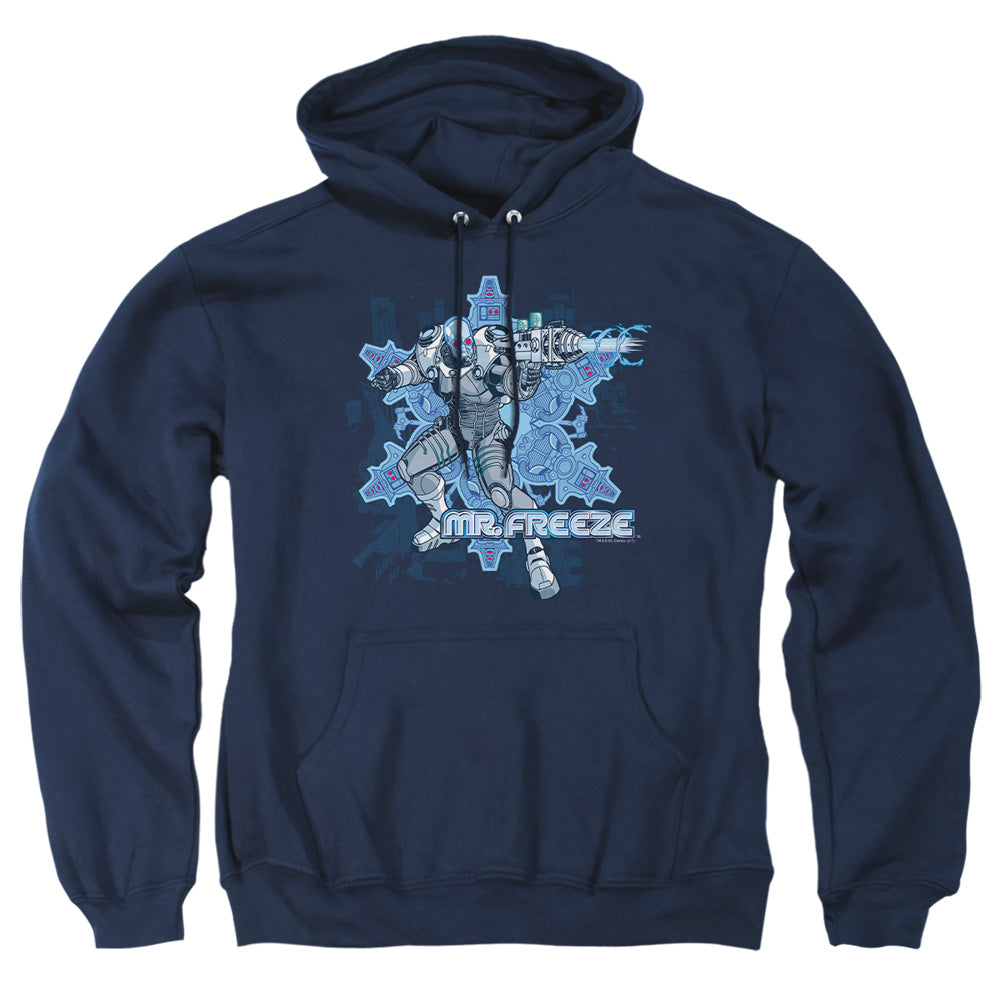 AN OFFCIALLY LICENSED BATMAN MR FREEZE ADULT UNISEX PULLOVER HOODIE NAVY