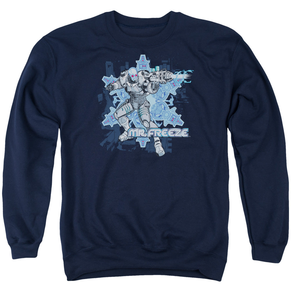 AN OFFCIALLY LICENSED BATMAN MR FREEZE ADULT UNISEX CREWNECK SWEATSHIRT NAVY