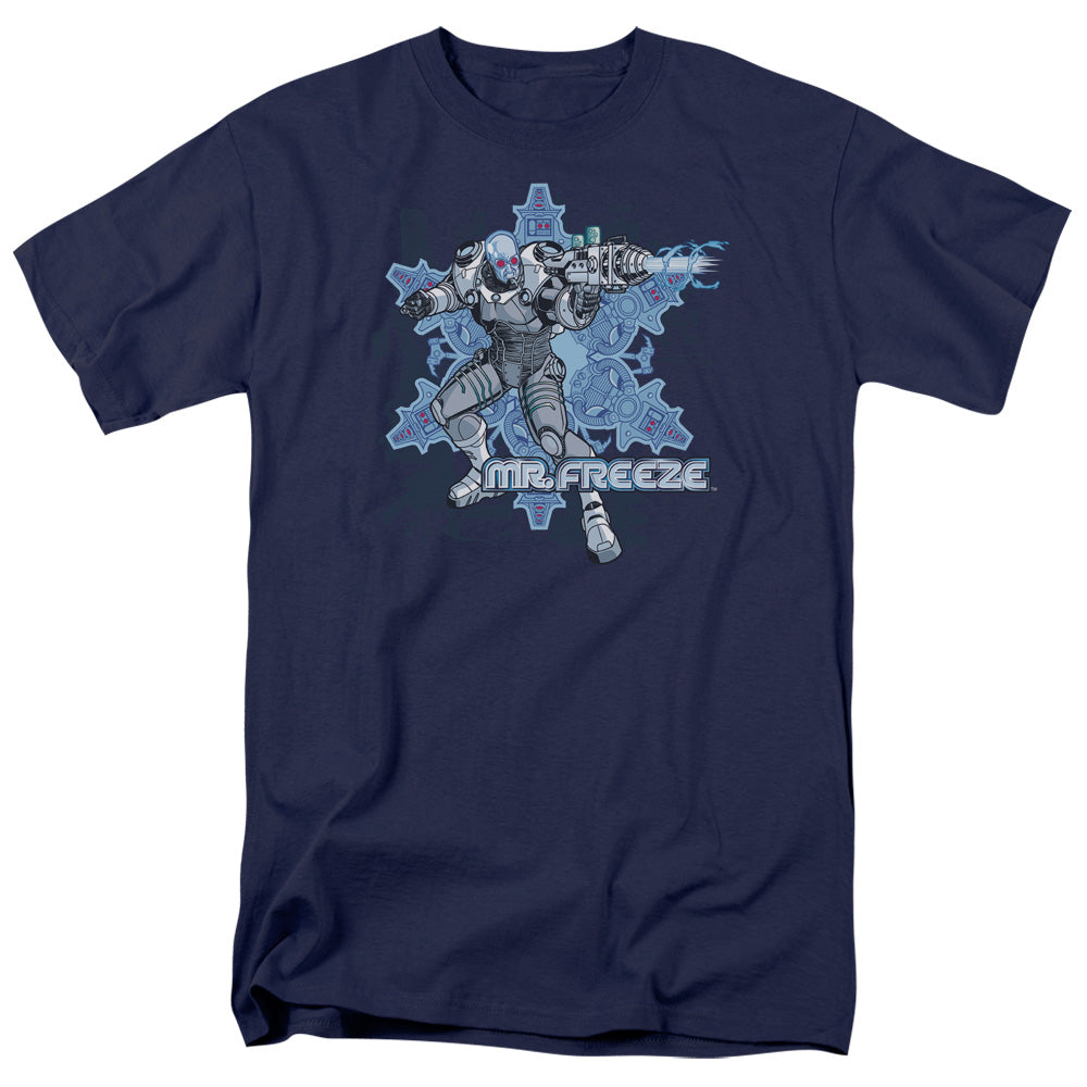 AN OFFCIALLY LICENSED BATMAN MR FREEZE MEN'S REGULAR FIT T-SHIRT NAVY