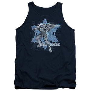 AN OFFCIALLY LICENSED BATMAN MR FREEZE ADULT UNISEX TANK TOP NAVY