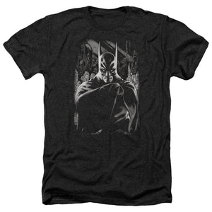 AN OFFCIALLY LICENSED BATMAN DETECTIVE 821 COVER MEN'S HEATHER T-SHIRT CHARCOAL