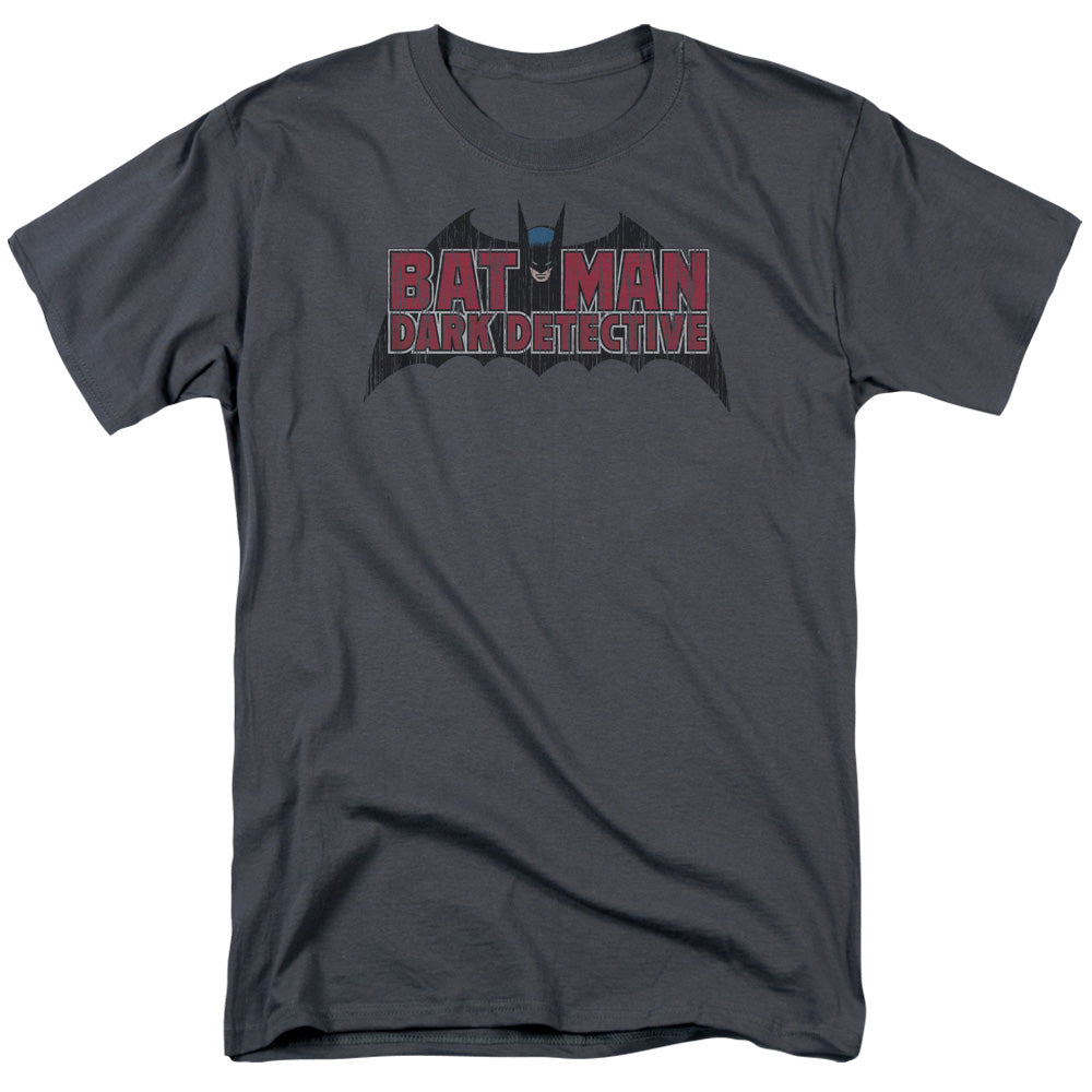 AN OFFCIALLY LICENSED BATMAN DARK DETECTIVE MEN'S REGULAR FIT T-SHIRT CHARCOAL