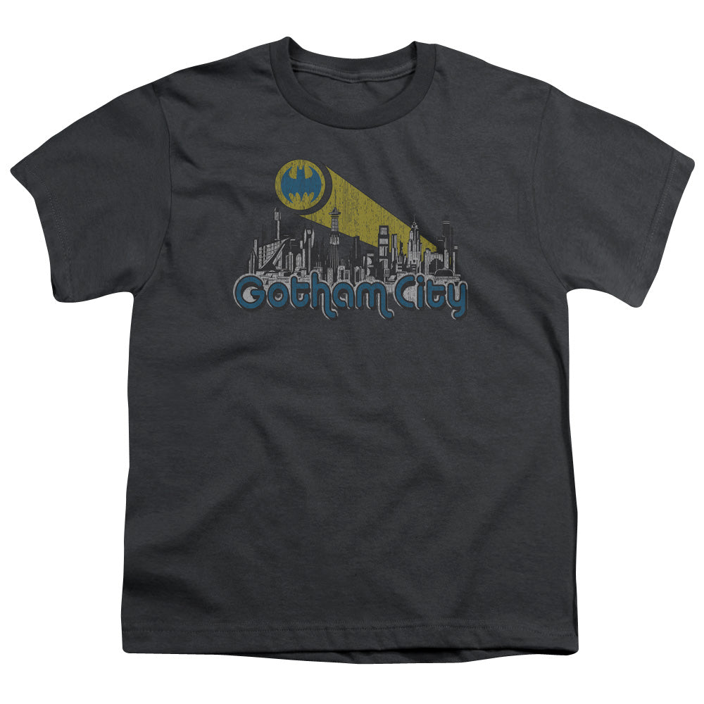 Batman Gotham City Distressed Licensed Kid's T-Shirt (Ages 4-7) XS-XL