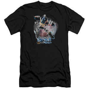 AN OFFCIALLY LICENSED BATMAN BATMAN MECH MEN'S PREMIUM SLIM FIT T-SHIRT BLACK