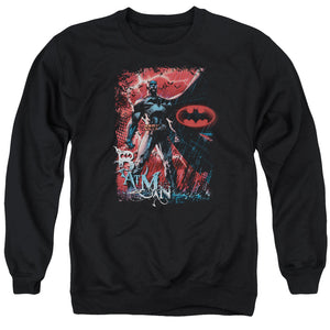 AN OFFCIALLY LICENSED BATMAN GOTHAM REIGN ADULT UNISEX CREWNECK SWEATSHIRT BLACK