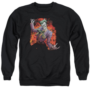 AN OFFCIALLY LICENSED BATMAN JOKERS AVE ADULT UNISEX CREWNECK SWEATSHIRT BLACK
