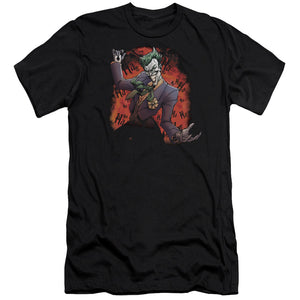 AN OFFCIALLY LICENSED BATMAN JOKERS AVE MEN'S PREMIUM SLIM FIT T-SHIRT BLACK