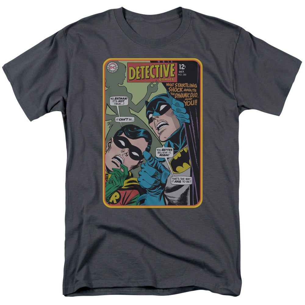 AN OFFCIALLY LICENSED BATMAN DETECTIVE #380 MEN'S REGULAR FIT T-SHIRT CHARCOAL