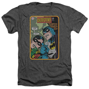 AN OFFCIALLY LICENSED BATMAN DETECTIVE #380 MEN'S HEATHER T-SHIRT CHARCOAL