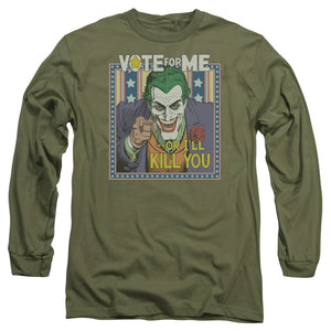 AN OFFCIALLY LICENSED BATMAN DARK DETECTIVE #1 MEN'S LONG SLEEVE T-SHIRT MILITARY GREEN