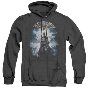 AN OFFCIALLY LICENSED BATMAN AA GAME COVER ADULT UNISEX HEATHER PULLOVER HOODIE BLACK