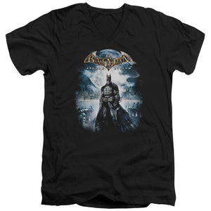 AN OFFCIALLY LICENSED BATMAN AA GAME COVER MEN'S V-NECK T-SHIRT BLACK