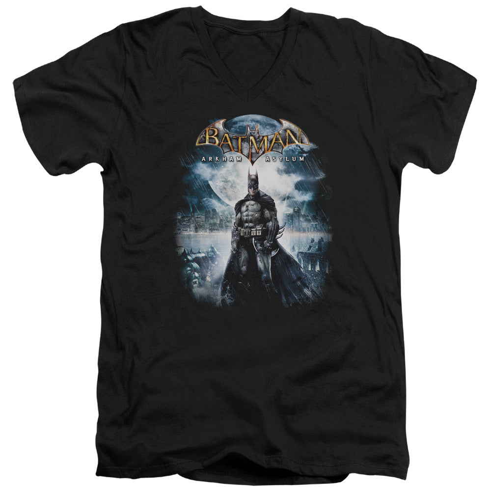 AN OFFCIALLY LICENSED BATMAN AA GAME COVER MEN'S V-NECK T-SHIRT BLACK