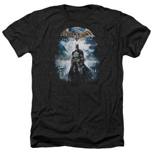 AN OFFCIALLY LICENSED BATMAN AA GAME COVER MEN'S HEATHER T-SHIRT CHARCOAL