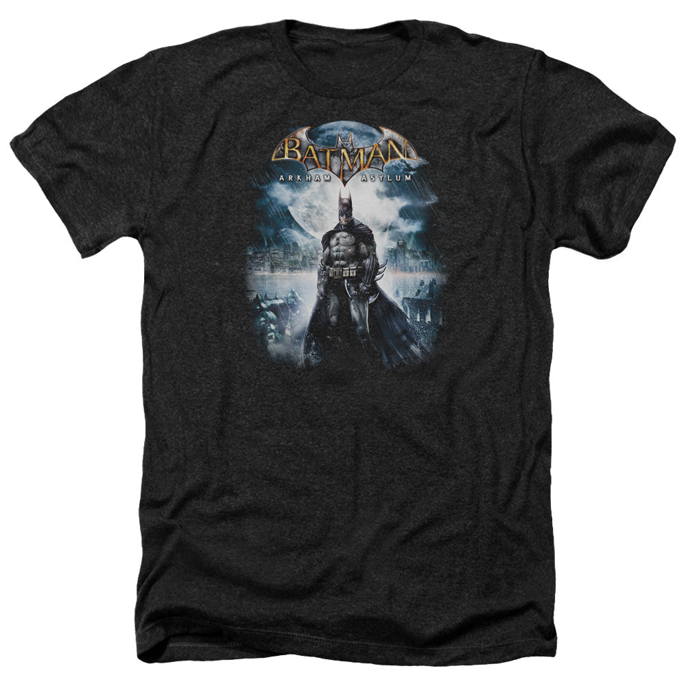 AN OFFCIALLY LICENSED BATMAN AA GAME COVER MEN'S HEATHER T-SHIRT CHARCOAL