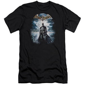 AN OFFCIALLY LICENSED BATMAN AA GAME COVER MEN'S PREMIUM SLIM FIT T-SHIRT BLACK