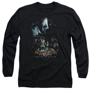 AN OFFCIALLY LICENSED BATMAN AA FIVE AGAINST ONE MEN'S LONG SLEEVE T-SHIRT BLACK