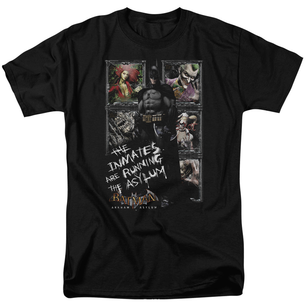 AN OFFCIALLY LICENSED BATMAN AA RUNNING THE ASYLUM MEN'S REGULAR FIT T-SHIRT BLACK