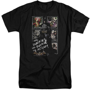 AN OFFCIALLY LICENSED BATMAN AA RUNNING THE ASYLUM MEN'S TALL FIT T-SHIRT BLACK