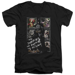 AN OFFCIALLY LICENSED BATMAN AA RUNNING THE ASYLUM MEN'S V-NECK T-SHIRT BLACK